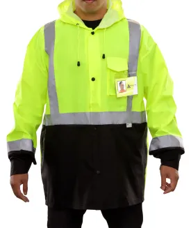 403ETLB Safety Rain Jacket: Lightweight Waterproof Hi-Vis Jacket 2-Tone: Adjustable Hood