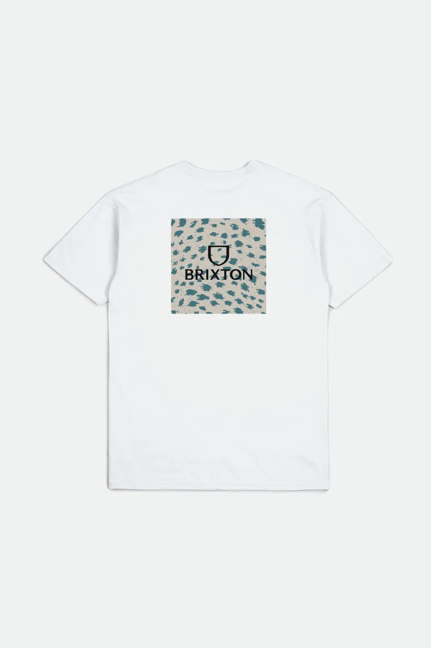 Alpha Square S/S Standard Tee - White/Cheetah