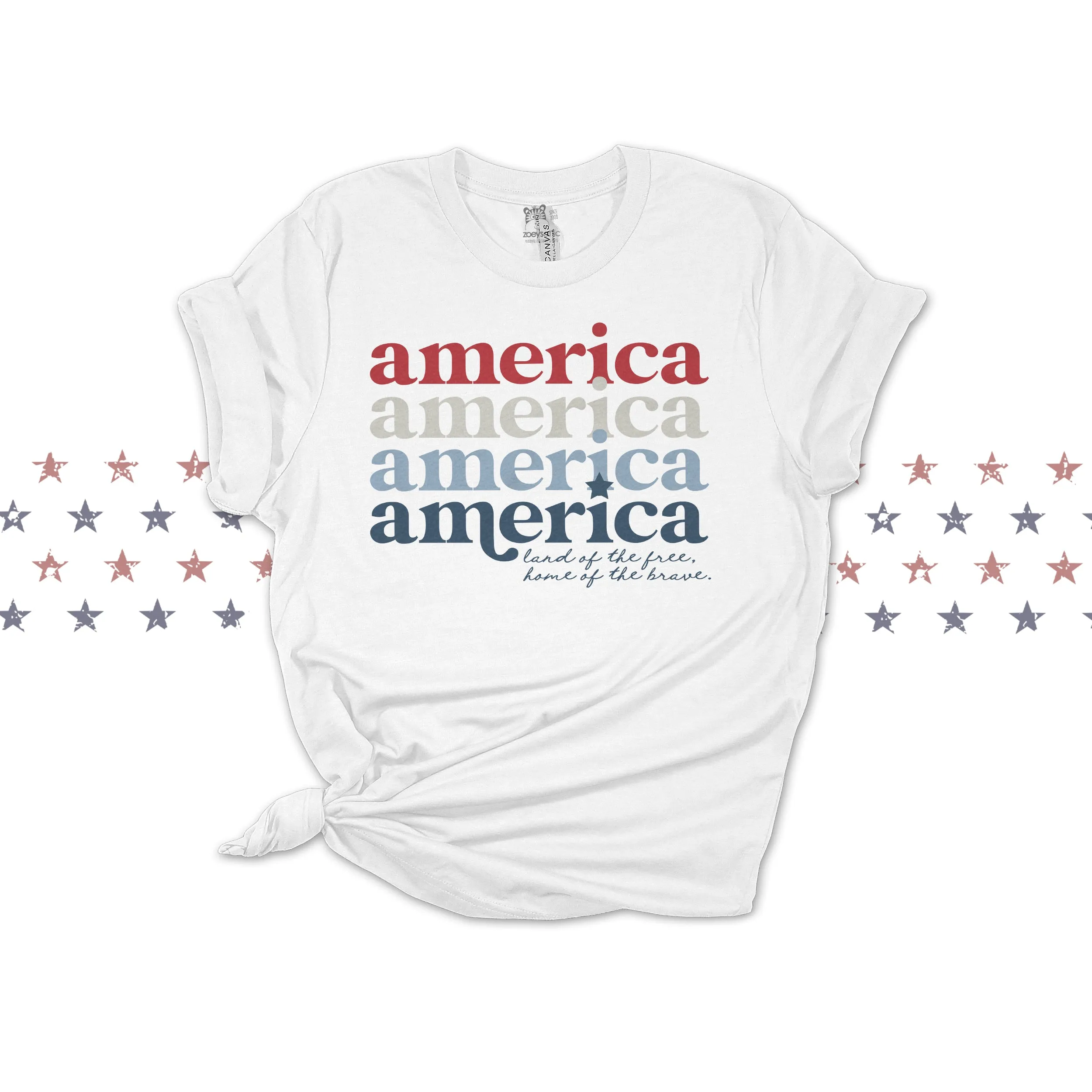 america retro font tank home of the brave land of the free patriotic cute summer tank top