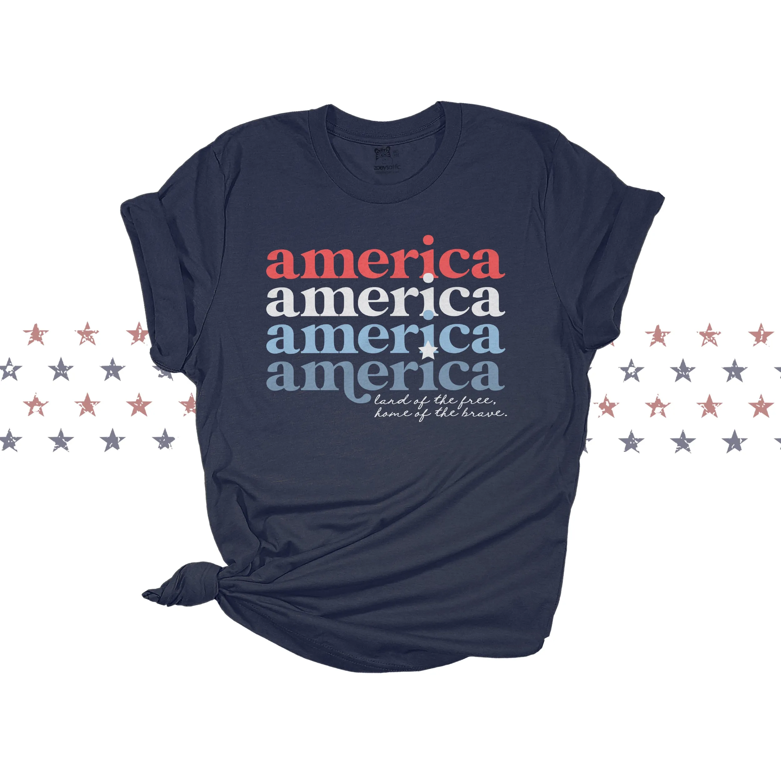 america retro font tank home of the brave land of the free patriotic cute summer tank top