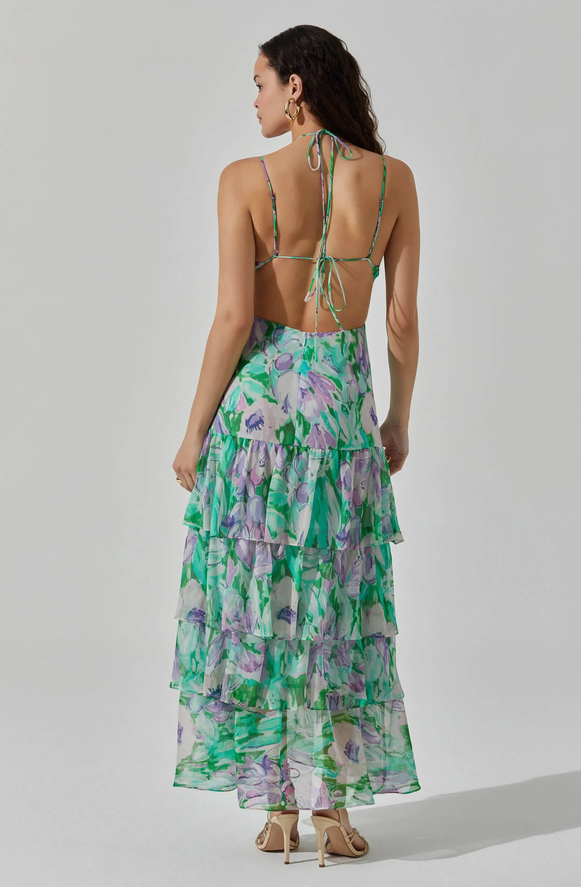 Aneira Floral Tiered Maxi Dress