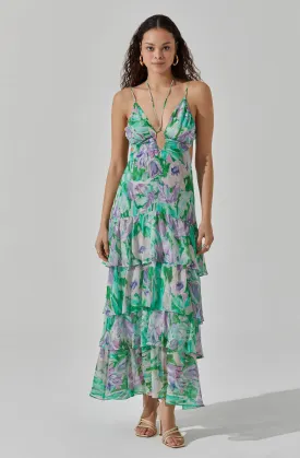 Aneira Floral Tiered Maxi Dress