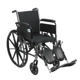 Drive Medical k318dfa-elr Cruiser III Light Weight Wheelchair with Flip Back Removable Arms, Full Arms, Elevating Leg Rests, 18" Seat