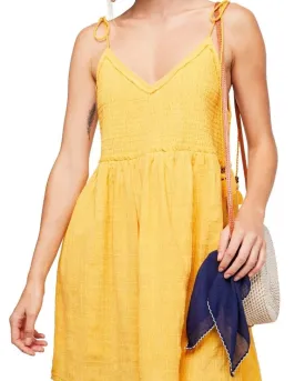 Endless Summer by Free People - Sun Drenched Minidress in Yellow