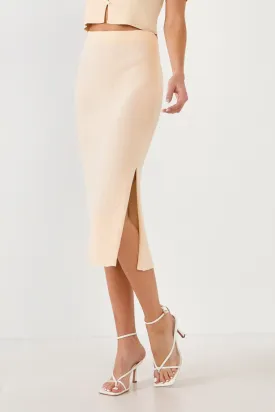 Evianna Midi Knit Slit Skirt