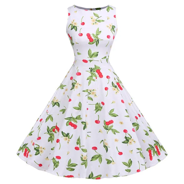 Floral VIntage Tank Dress with Belt