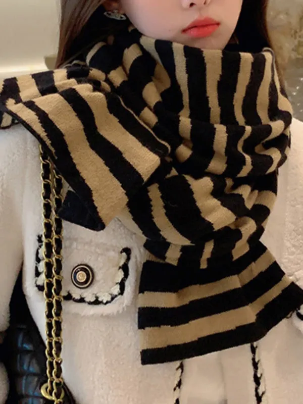 Keep Warm Zebra-Stripe Shawl&Scarf