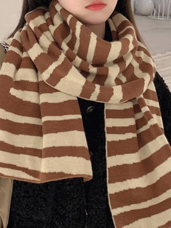 Keep Warm Zebra-Stripe Shawl&Scarf