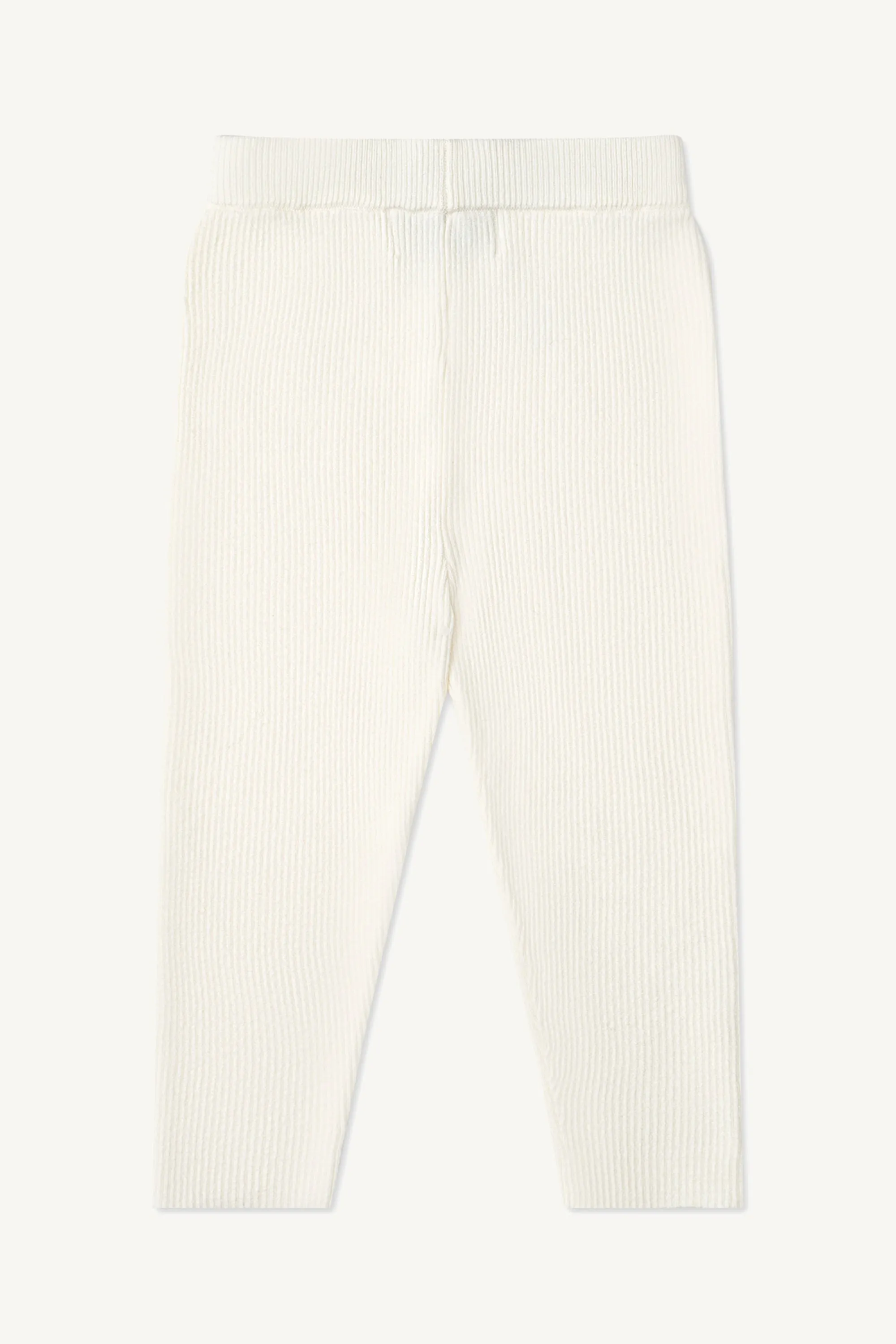 Mini Knit Ribbed Leggings - Oat Milk (Kids)