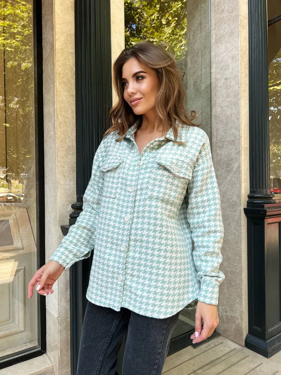 Mint Shirt Warm Autumn Casual Wear