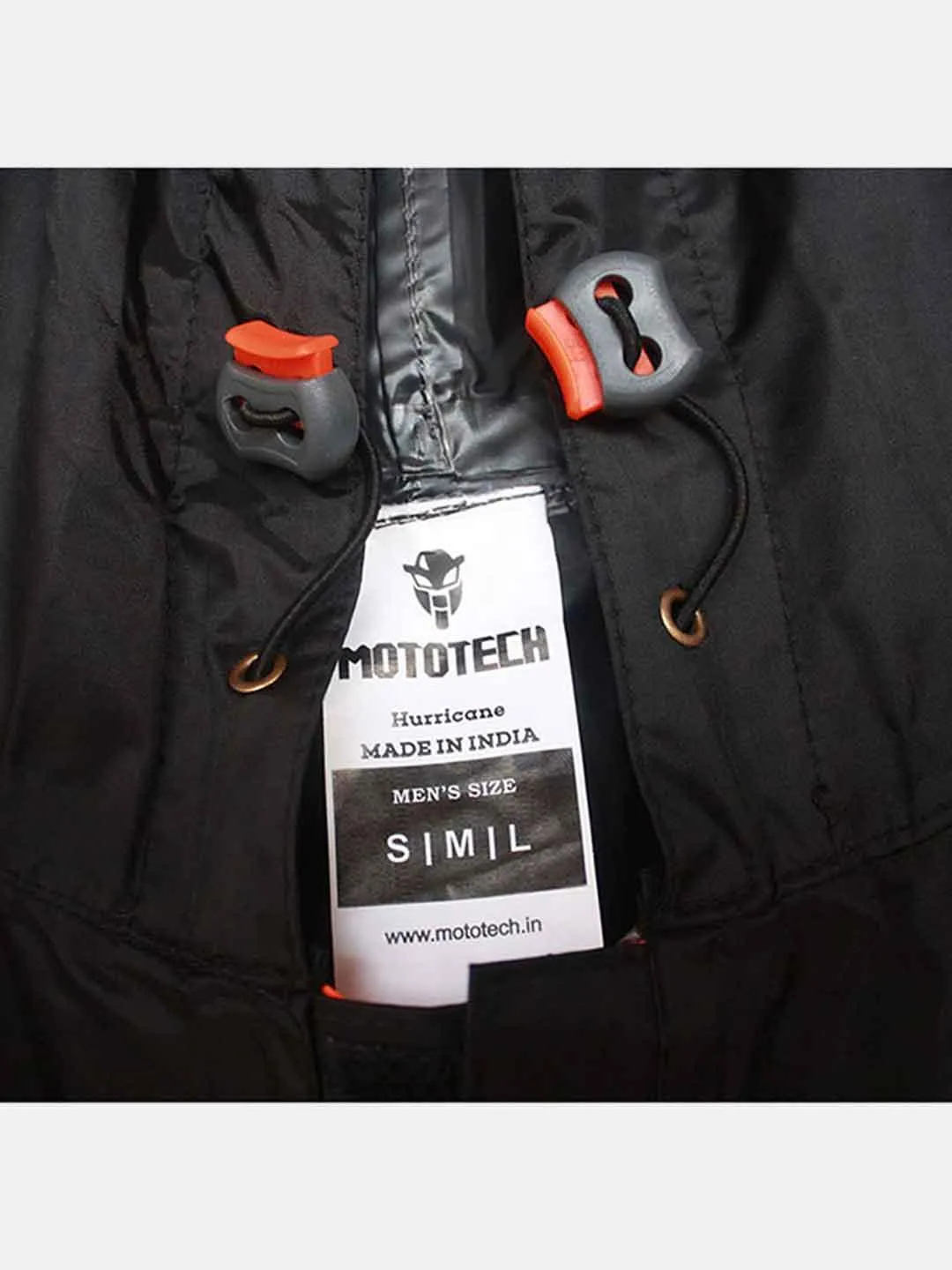 Mototech Hurricane Rain Over Jacket- Black Orange