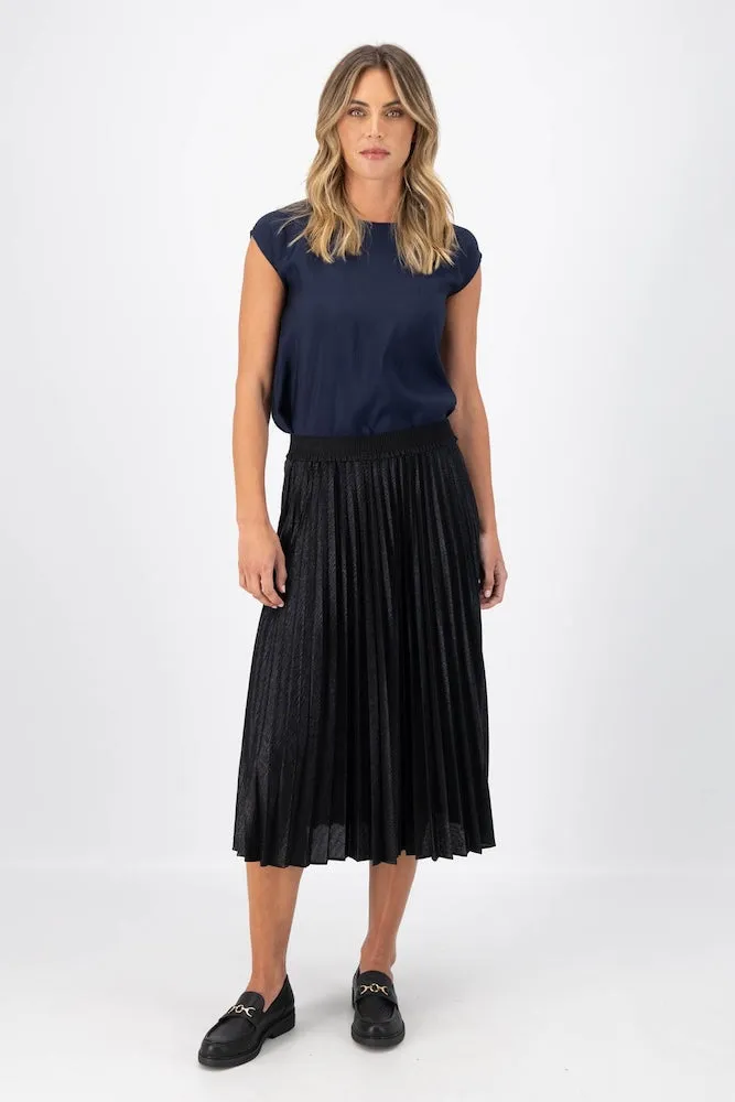 Olga de Polga Champagne Pleat Skirt - Black