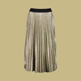 Olga de Polga Champagne Pleat Skirt - Gold