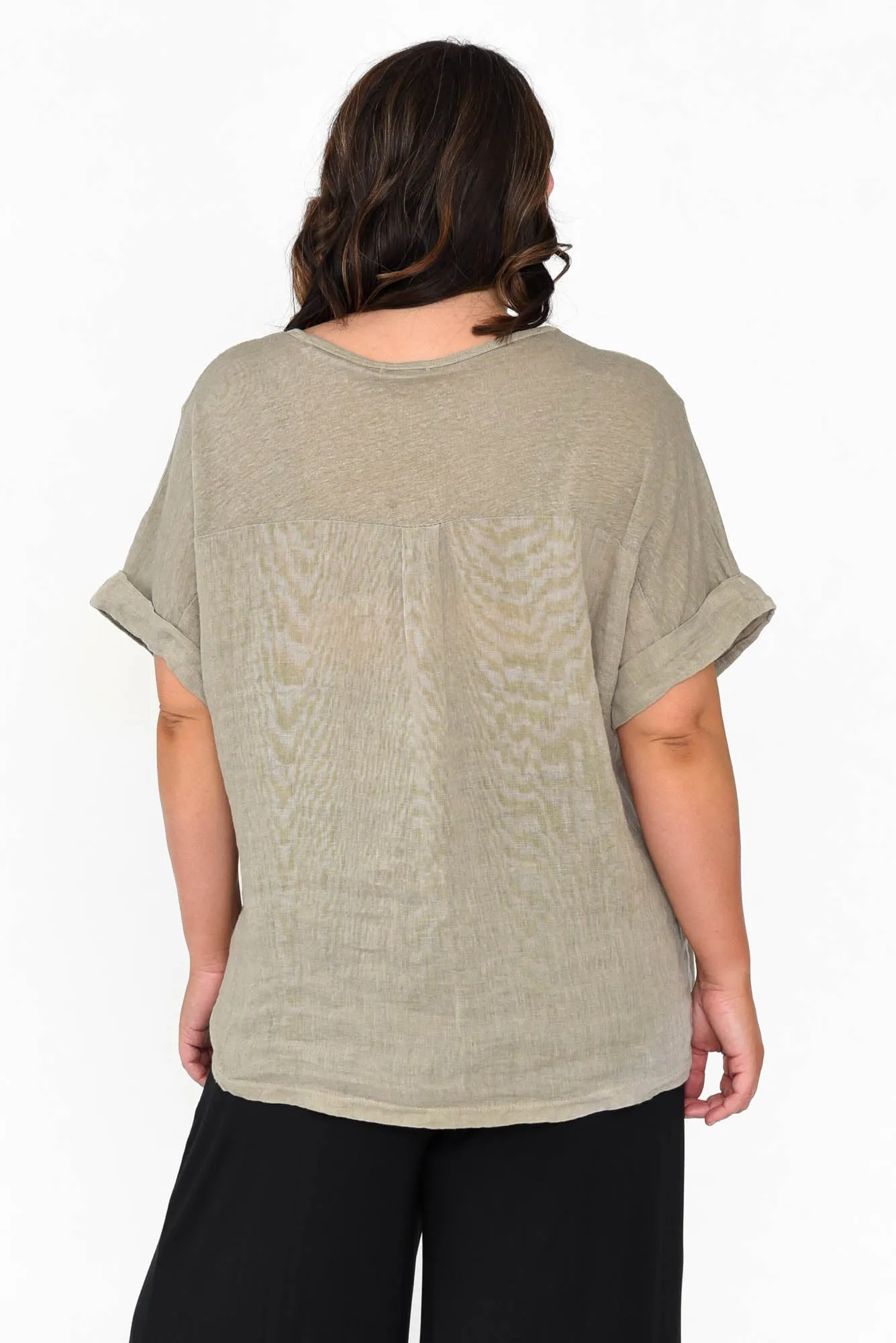 Oversized Anna Natural Linen Tee