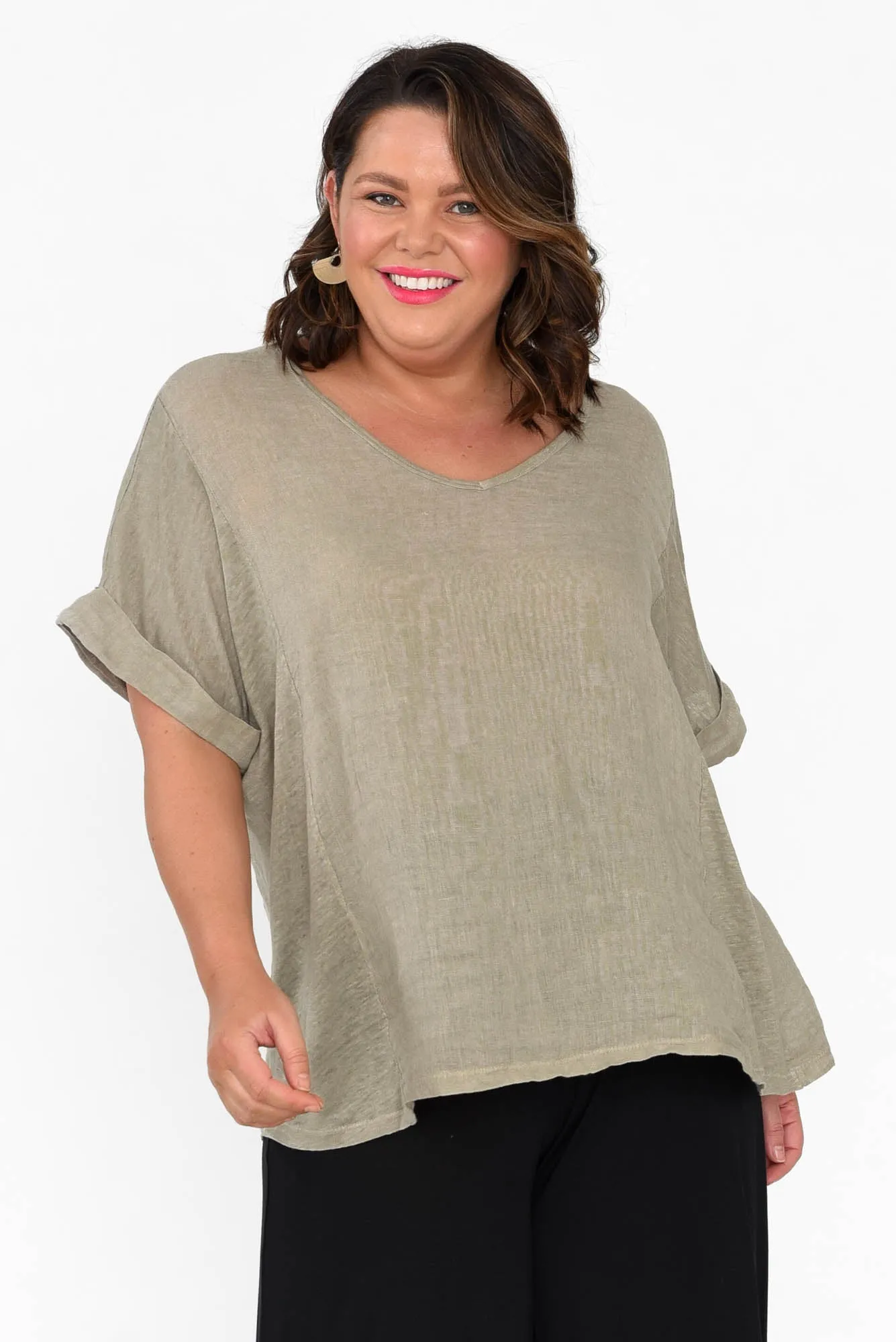 Oversized Anna Natural Linen Tee