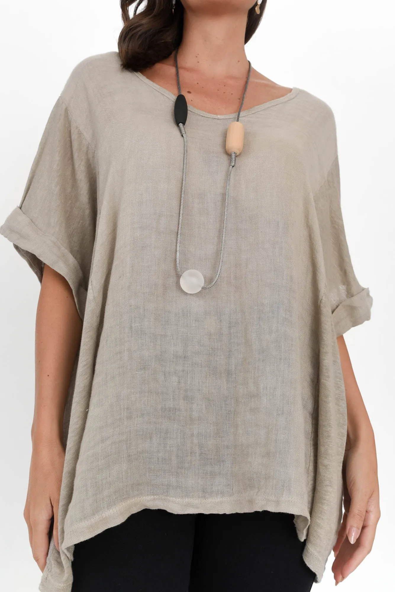 Oversized Anna Natural Linen Tee