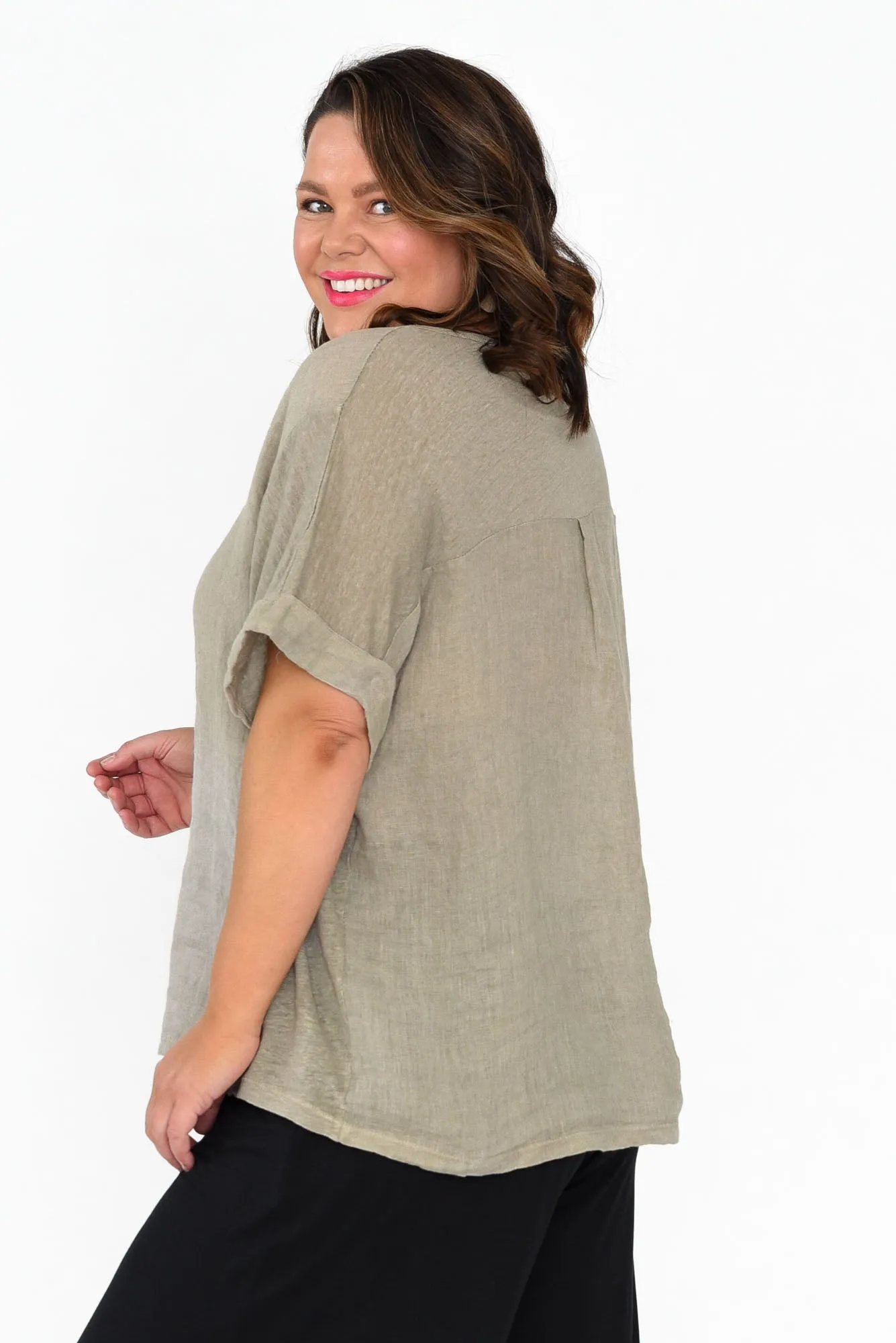 Oversized Anna Natural Linen Tee