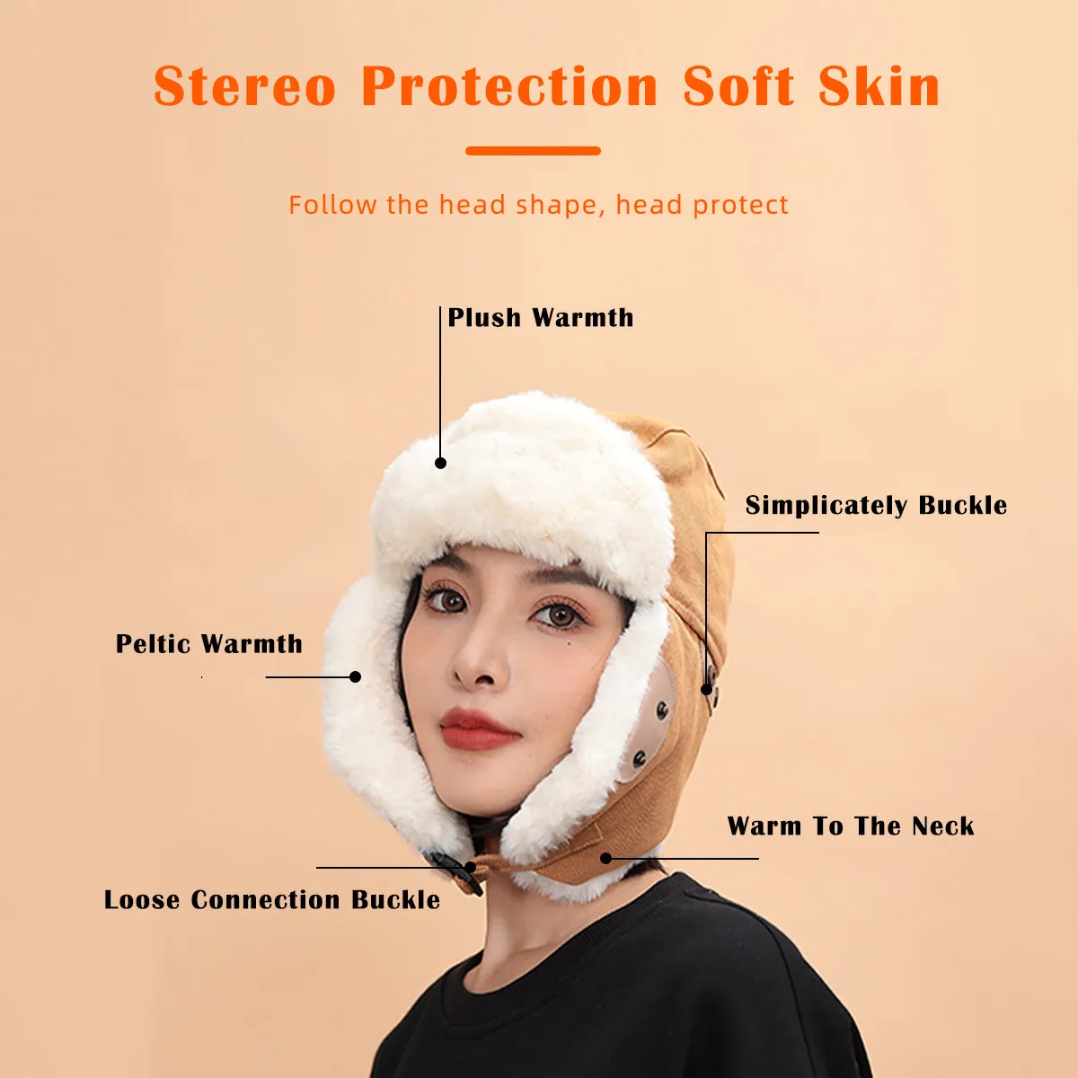 Sidiou Group Windproof Warm Hat Winter Autumn Ear Protection Cotton Ushanka Hat Thickening Outdoor Sports and Ski Hat Women Men