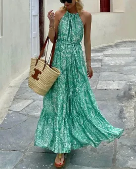 Sleeveless Boho Print Dress