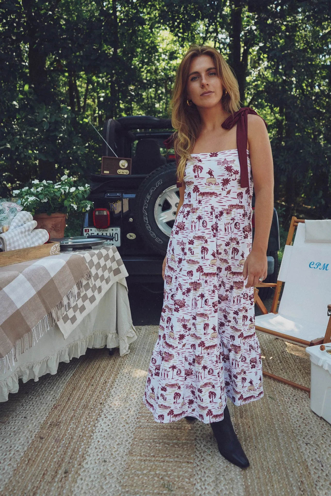 Tailgate Collection Sage Dress - Florida State Toile