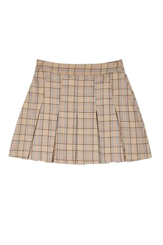 TEEK - Plaid Pleated Mini Skirt