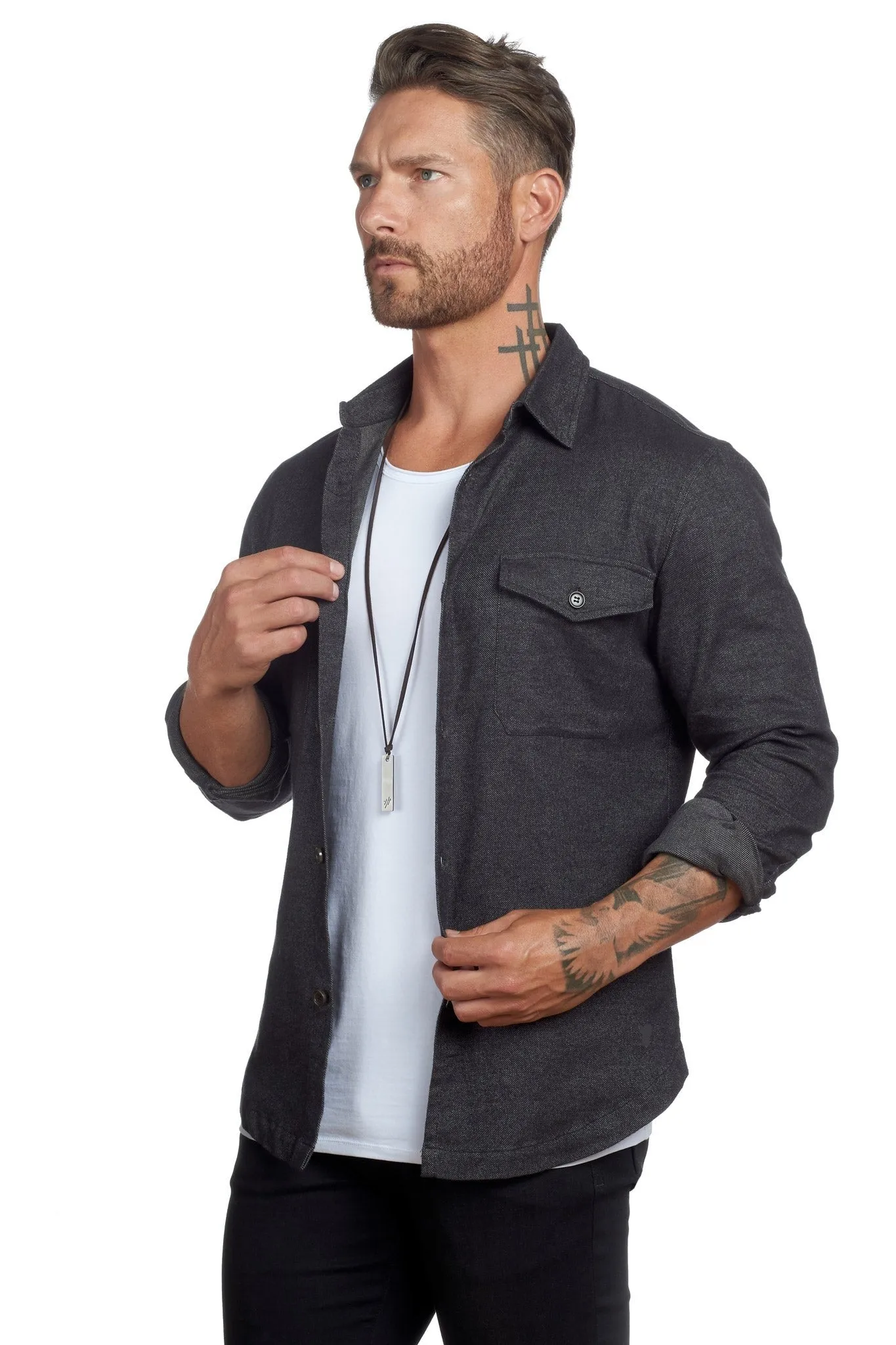 Untucked Tailored SLIM Fit Button-Up Shirt (Runs Small)